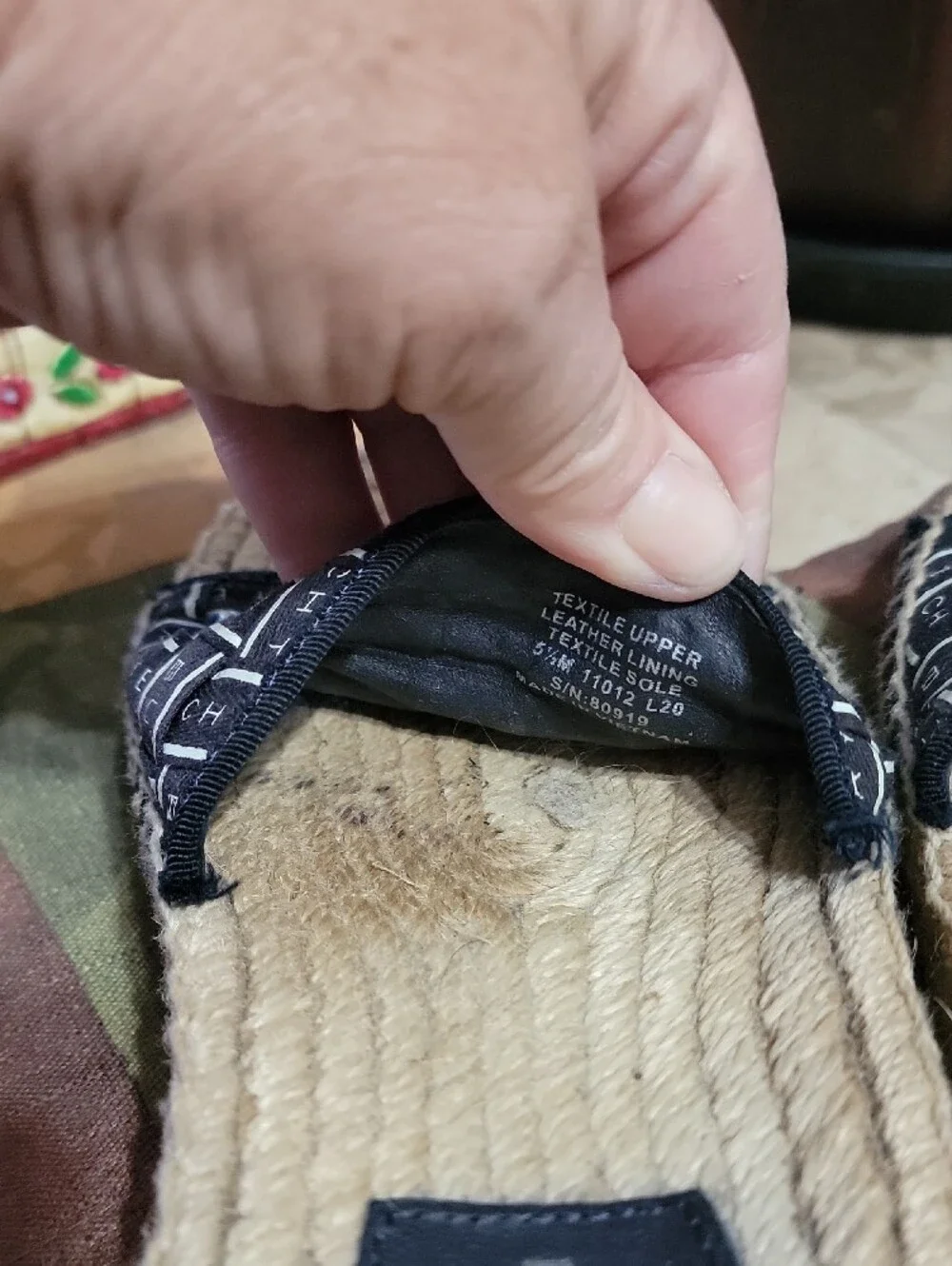 Tory Burch Black Logo Woven Espadrille Slide Sandals Size 5.5